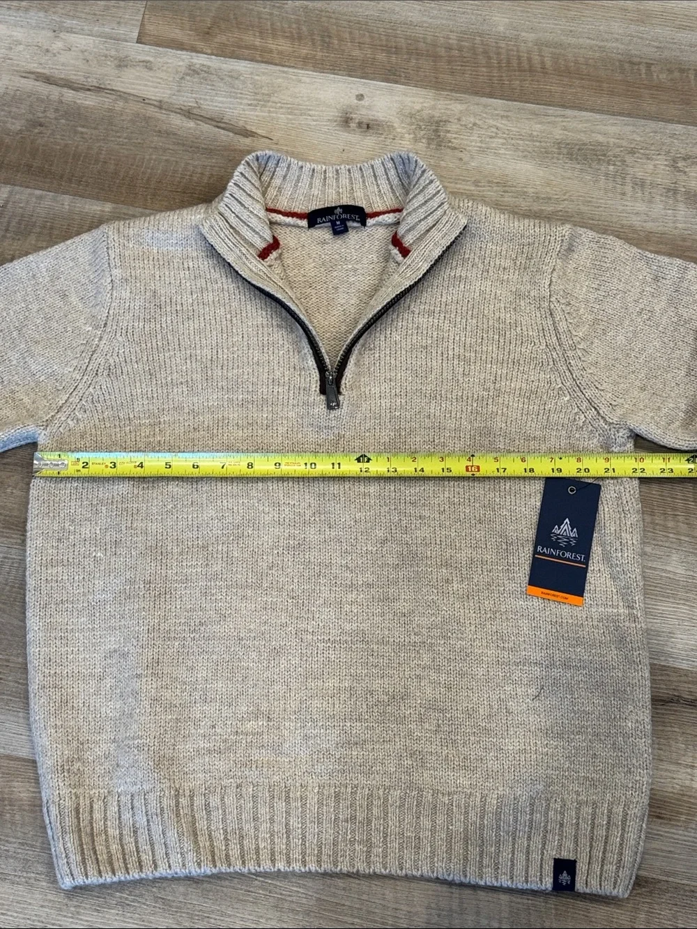 RAINFOREST Mont Tremblant Men’s Rib Knit Quarter-Zip Sweater Oatmeal RF3508